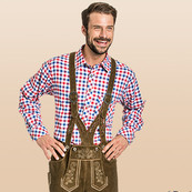 慕尼黑传统服饰MAC DOUGLAS男式真皮背带裤