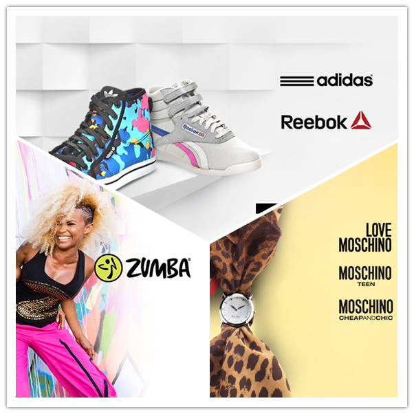 Adidas+Reebok运动服饰/Moschino腕表系列/Zumba街舞潮牌