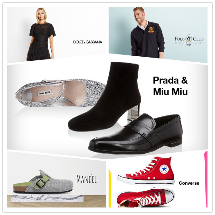 Prada、Miumiu奢华女鞋/D&G男女时装/Coverse帆布鞋等