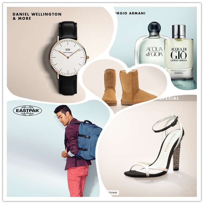 DW时尚腕表/Giorgio Armani彩妆香氛/Eastpak箱包/UGG雪地靴/高跟美鞋集锦