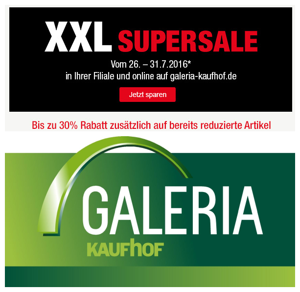 Galeria Kaufhof  XXL SuperSALE特价专区