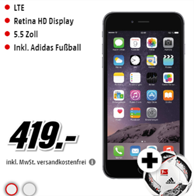 买 iPhone 6 Plus 16GB 送 Adidas 足球