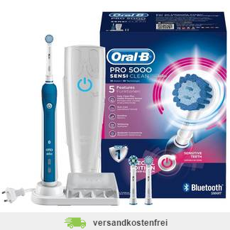 蓝色 Braun Oral-B PRO 5000 敏感型蓝牙电动牙刷