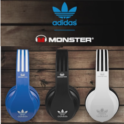 OMG！！魔声 Monster Adidas 三叶草联名款头戴包耳式耳机原价299欧
