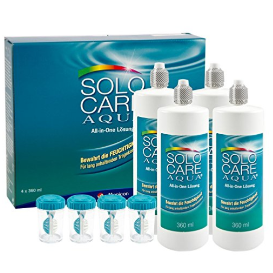 Solocare视康清润多功能隐形眼镜护理液 4*360ml 附送4个抗菌镜盒