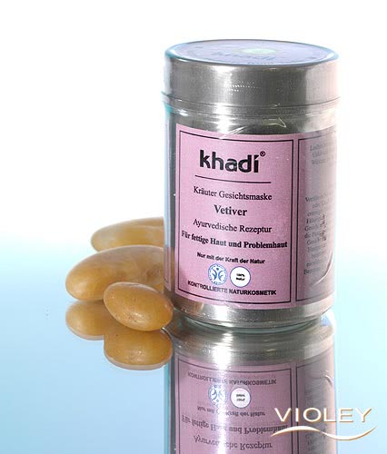 拯救油皮和问题肌肤 Khadi紫色香根草面膜粉 100%天然纯植物配方