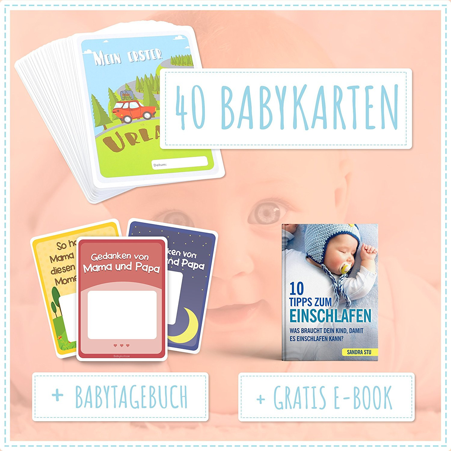 Babykulisse 40 Meilensteinkarten 宝宝日记卡片40张