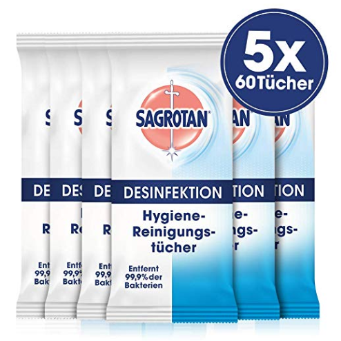 Sagrotan Hygienereinigungstücher 消毒湿巾  5 x 60 Stück