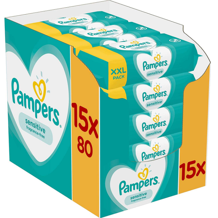 Pampers帮宝适 婴儿敏感卫生湿巾 15包x80片