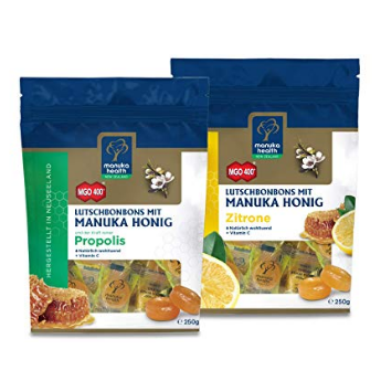 Manuka Health蜂蜜蜂胶/蜂蜜柠檬润喉糖 250g*2 大包装