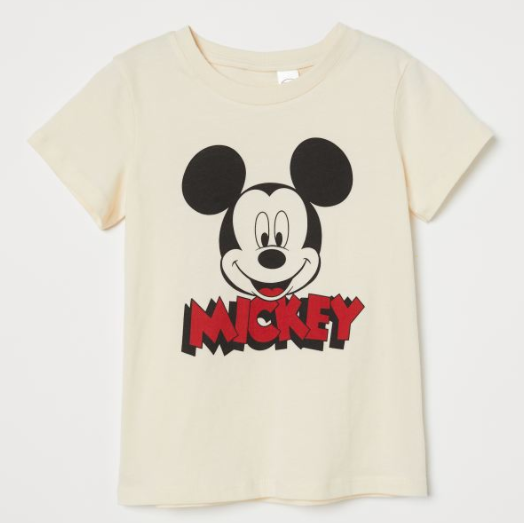 可爱到不行! HM 迪士尼系列 Mickey Mouse 大LOGO T恤童装