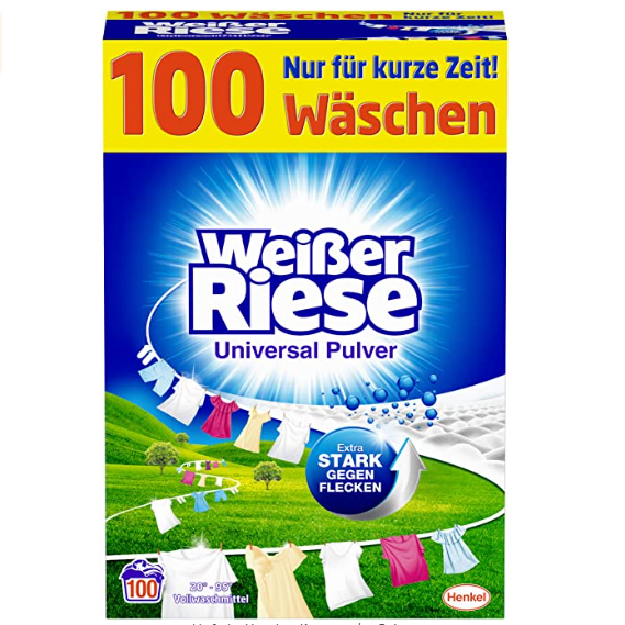 Weißer Riese强力洁净洗衣粉 5.5kg，可用100次！