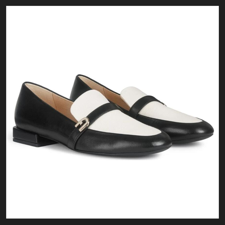FURLA 1927系列 黑白拼色 莫卡辛鞋