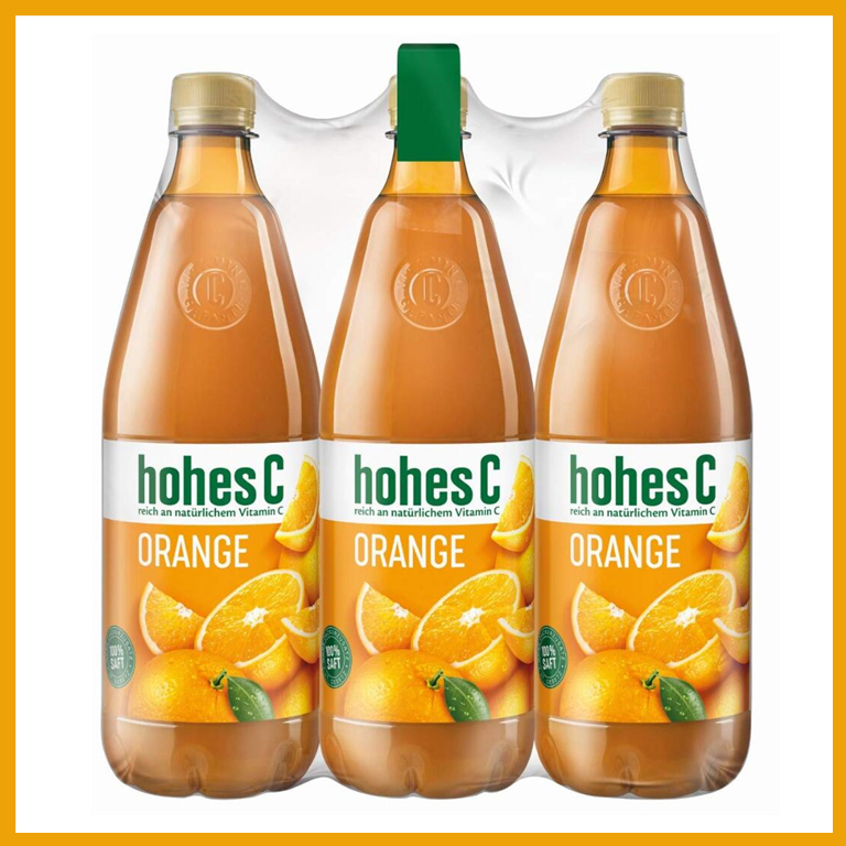 富含维c、天然好喝的Hohes C橙汁 6×1L装
