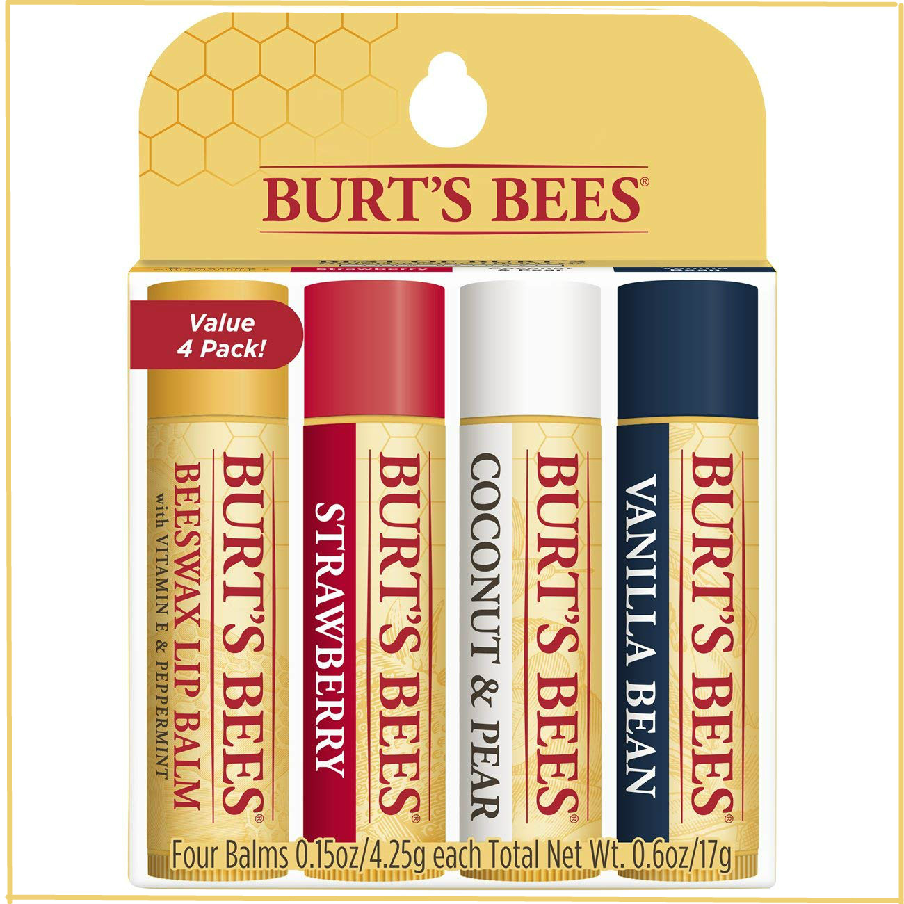 无添加超安心 Burt’s Bees小蜜蜂自然润唇膏礼盒装