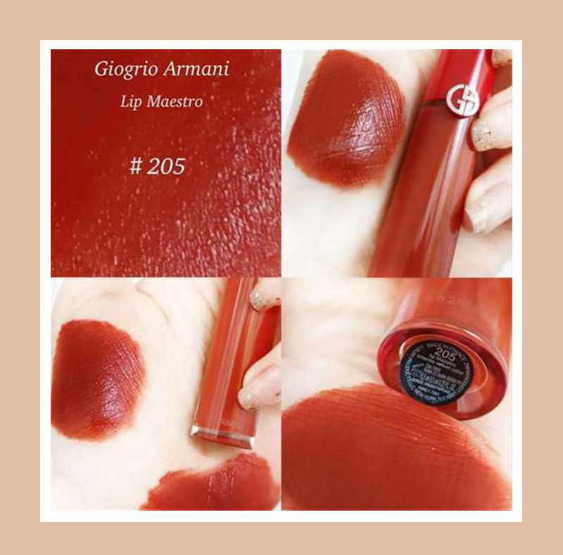 这个春天的第一支唇釉！Armani/阿玛尼 丝绒哑光唇釉 2020限定色#205 砖红舞鞋