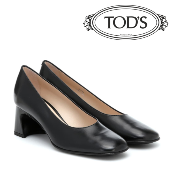 Tod’s办公室女郎黑色粗跟通勤鞋