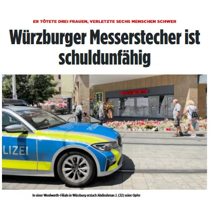 无罪？致3死6伤的维尔茨堡砍人血案的难民凶手患精神病！计划着不再延长“疫情紧急状态”的德国日增近两万了…