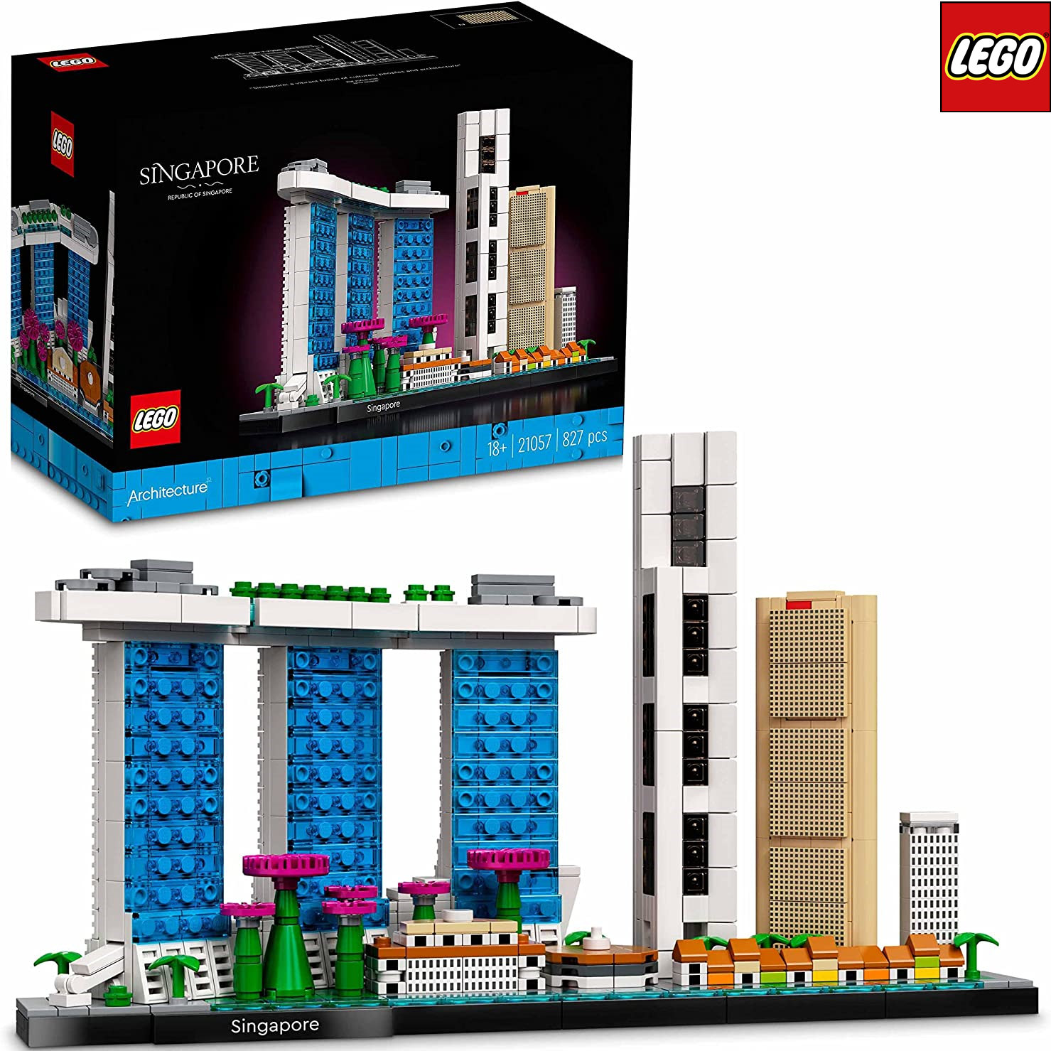 LEGO 21057 建筑系列 新加坡狮城标志性酒店「滨海湾金沙酒店」抢眼再现！