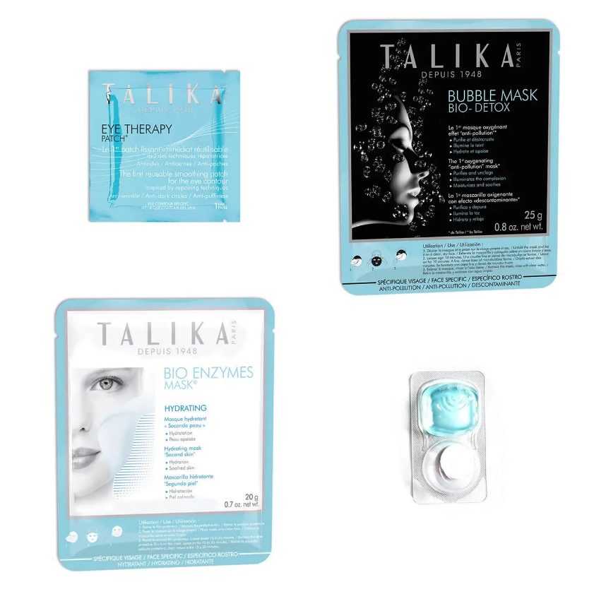 给你的面部眼部做一个SPA~ 法国药妆Talika即时美容套装（保湿面膜+泡沫面膜+眼膜+解压眼膜）！