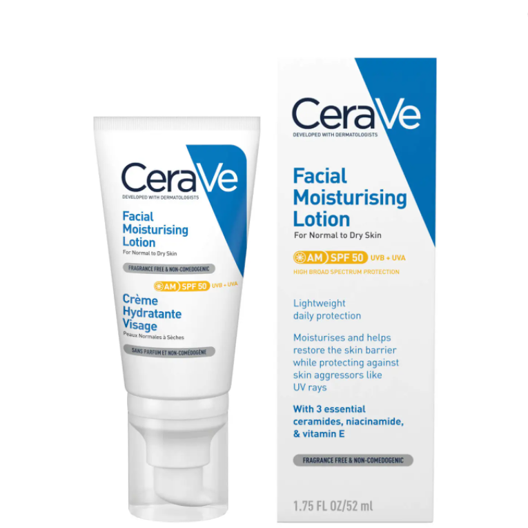 具有防晒功能的保湿乳！CeraVe 适乐肤AM面部保湿乳液SPF50 52ml
