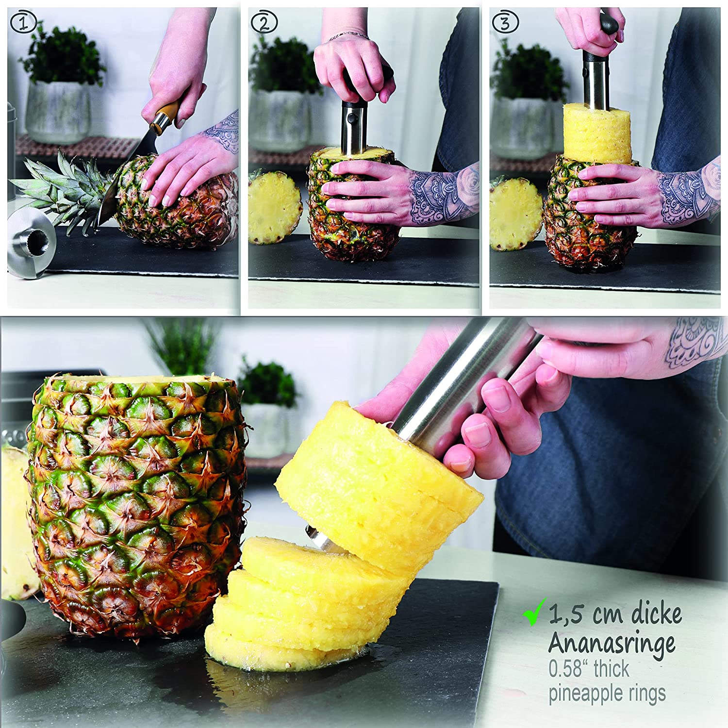 一扭一提，轻松成为菠萝大师！com-four 3合1菠萝专用刀