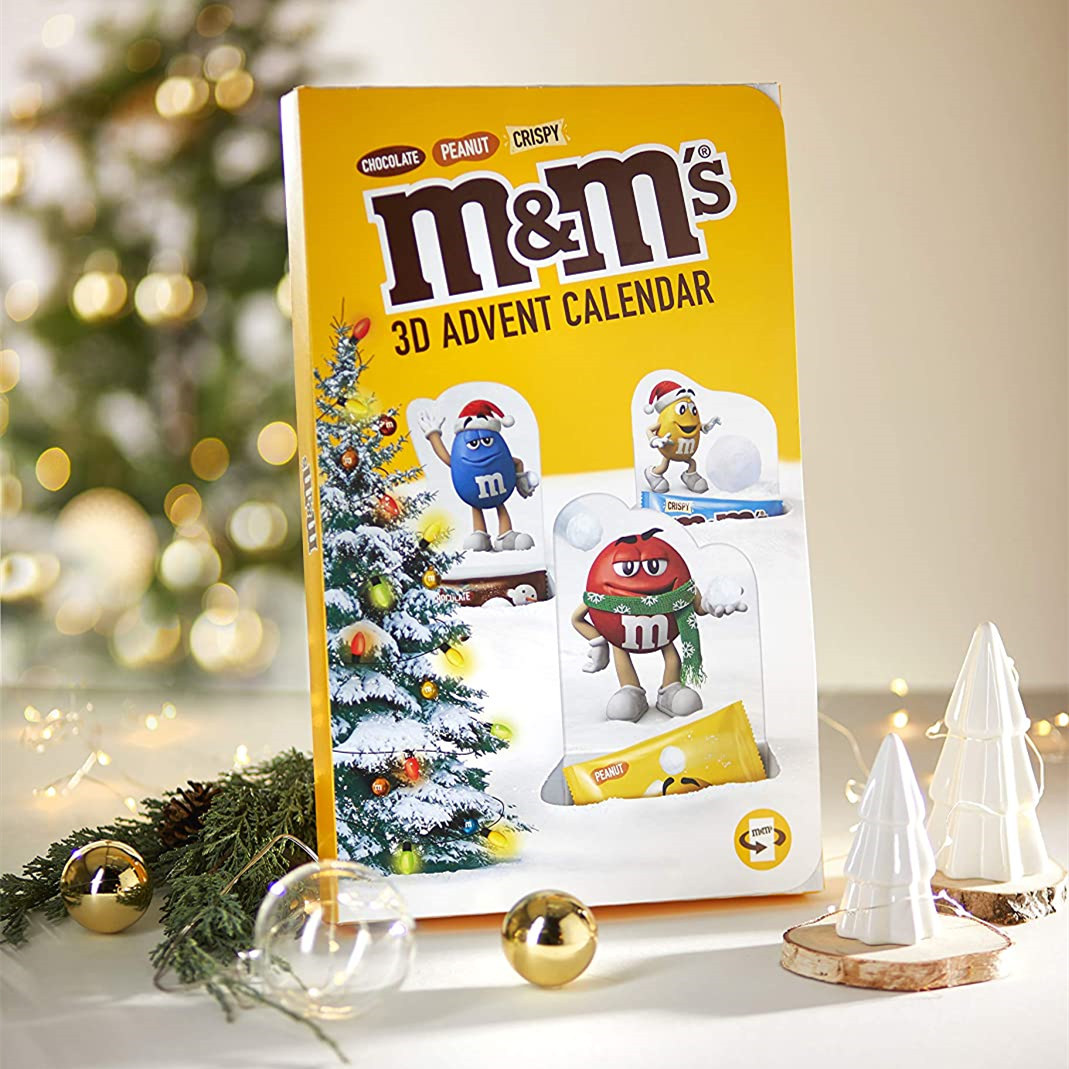 进可当摆饰，退可当零食！超受欢迎的M&M’S巧克力 2022年新款3D圣诞日历