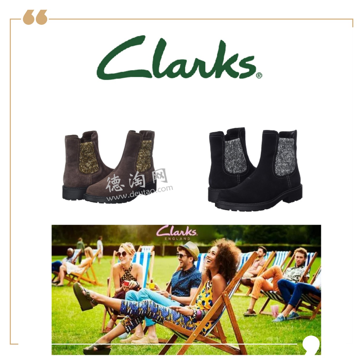 Clarks切尔西靴 多色可选