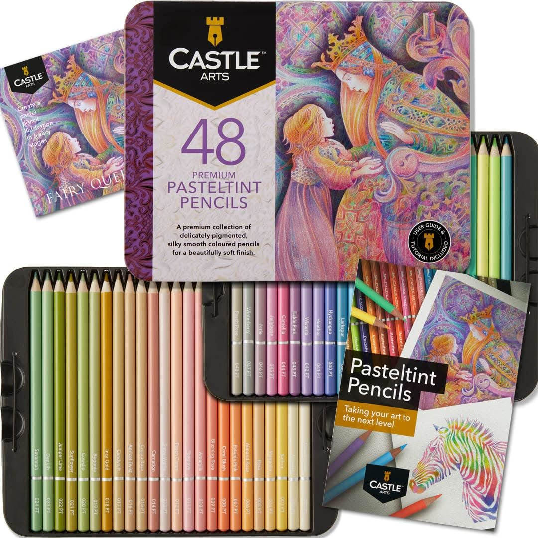 彩铅绘画入门套！Castle Art Supplies 48支彩色铅笔套装