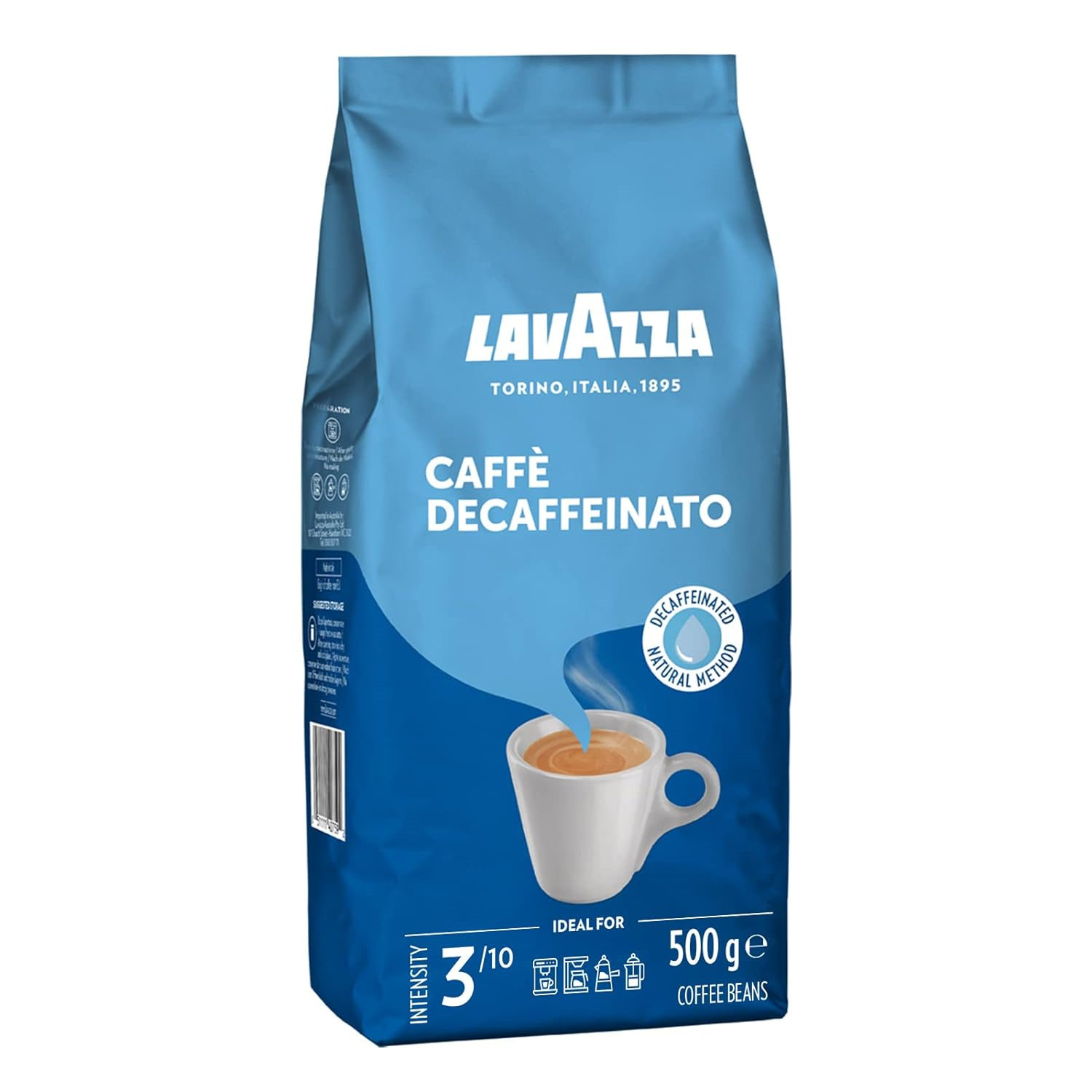 晚上也能喝！Lavazza Caffè Decaffeinato脱咖啡因温和咖啡豆500g