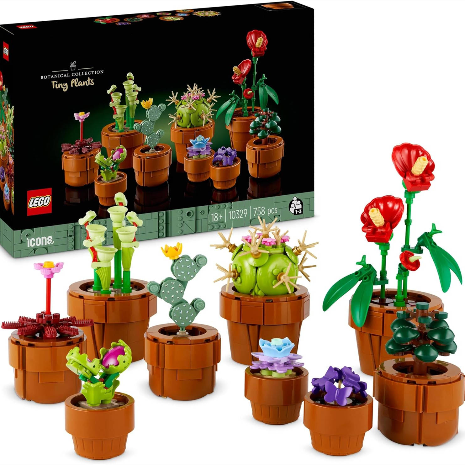 一次收录九种植物，仙人掌超可爱！LEGO 10329 Icons系列「迷你盆栽」