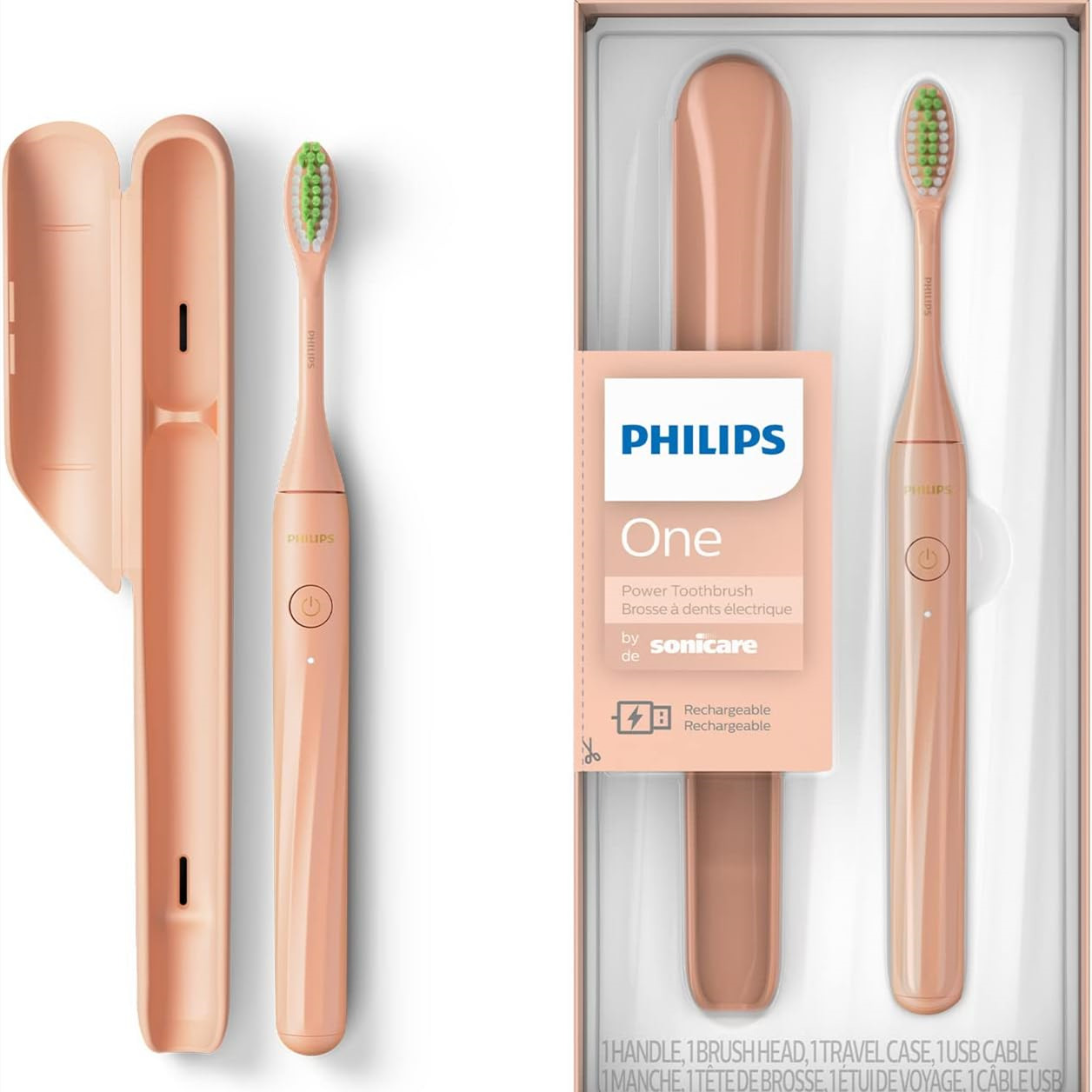 便携式高颜值电动牙刷！Philips 飞利浦One电动牙刷