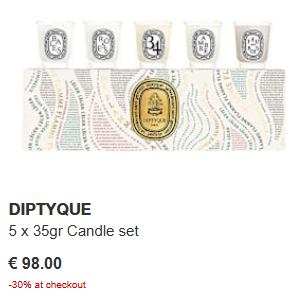 为摯爱送上浪漫惊喜！DIPTYQUE 冬日限量版迷你香氛蜡烛礼盒-5只装