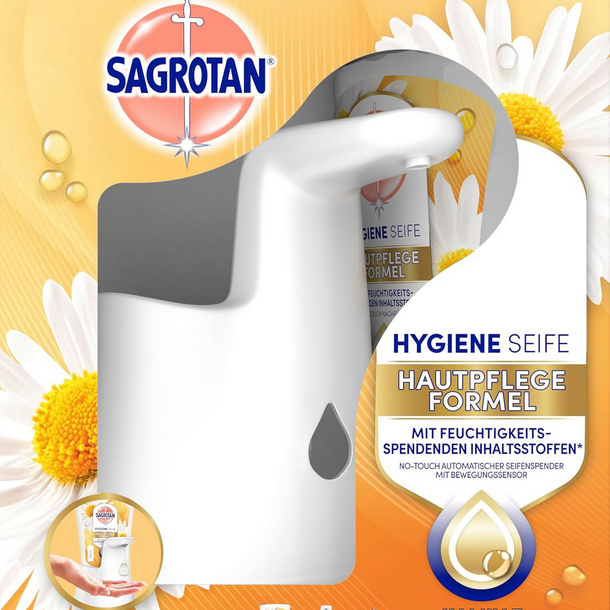从洗手开始杜绝病菌 Sagrotan No-Touch自动给皂器（含洗手液）