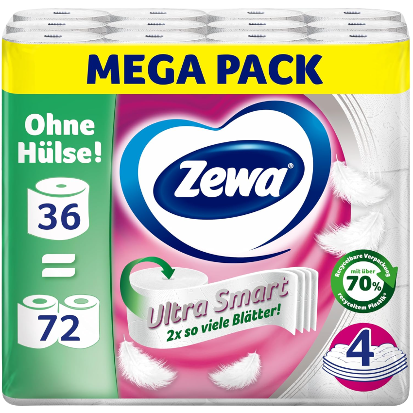 4层质地超厚超扎实！Zewa 超柔软卫生纸 36卷