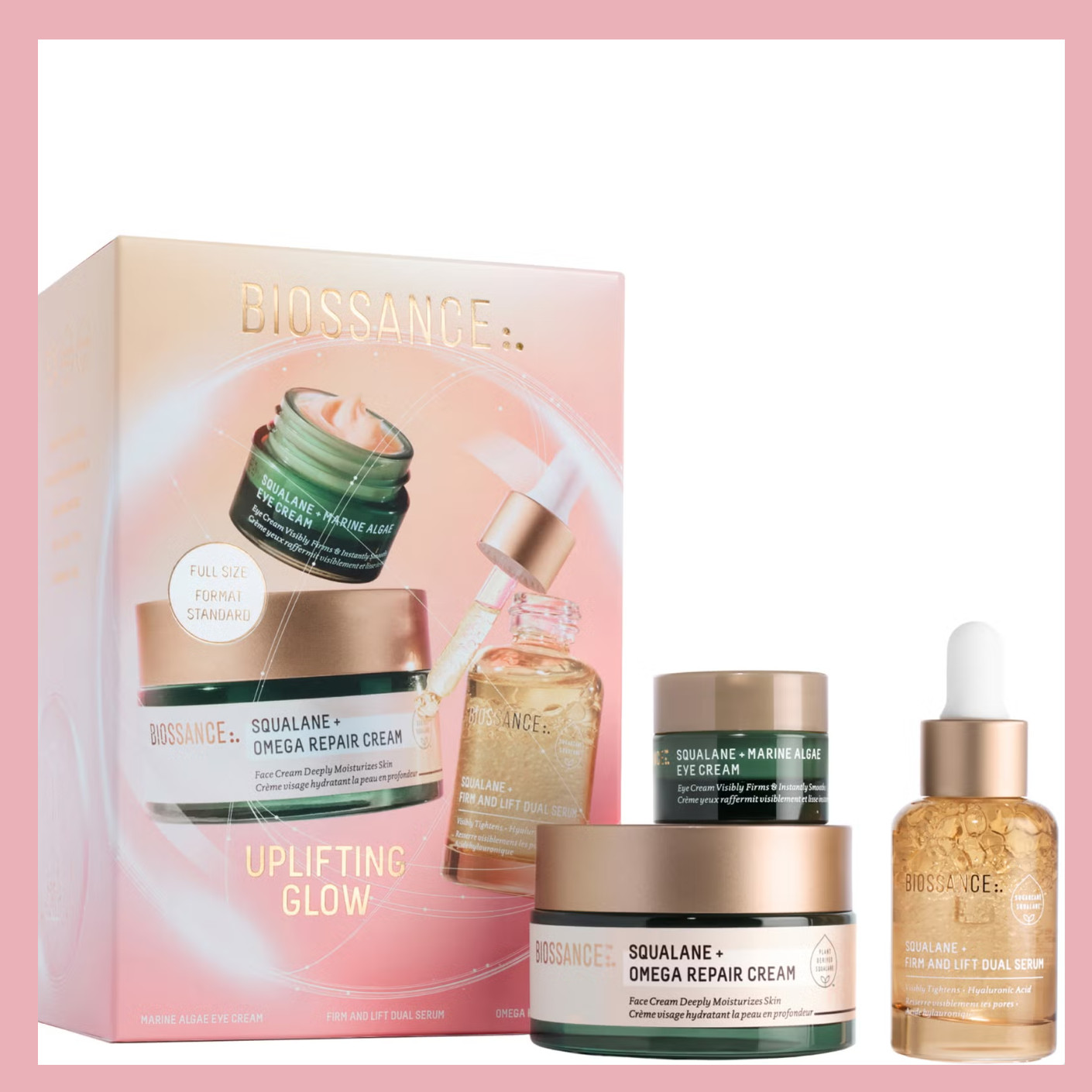 让肌肤焕发新生，尽在角鲨烷系列！Biossance Uplifting Glow 套装