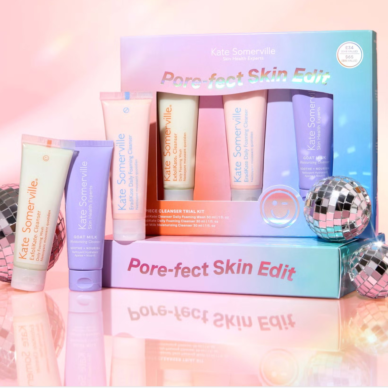 一次体验明星洁面，满足日常清洁不同需求！Kate Somerville Pore-fect Skin Edit 节日焕肤洁面套装