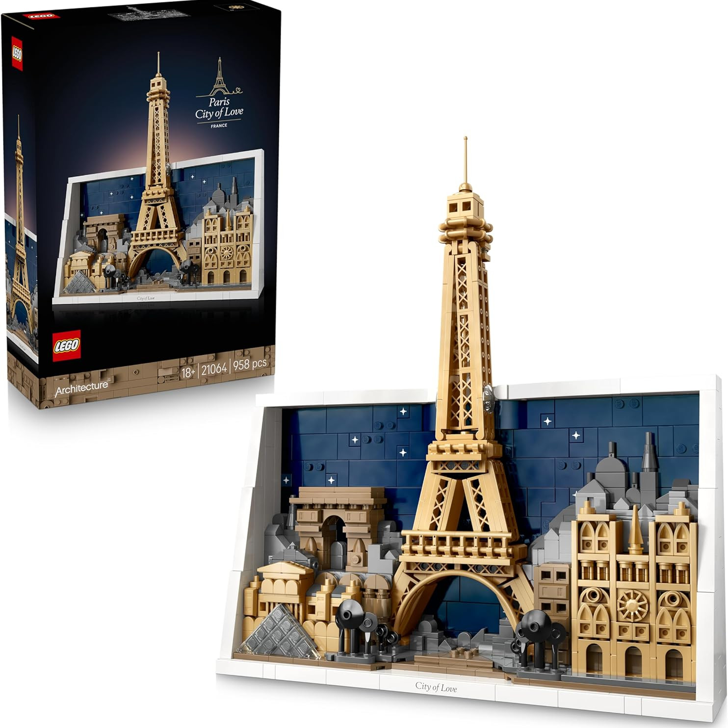 把巴黎四大地标压缩成立体城市画！LEGO Architecture Paris巴黎城市3D拼装画