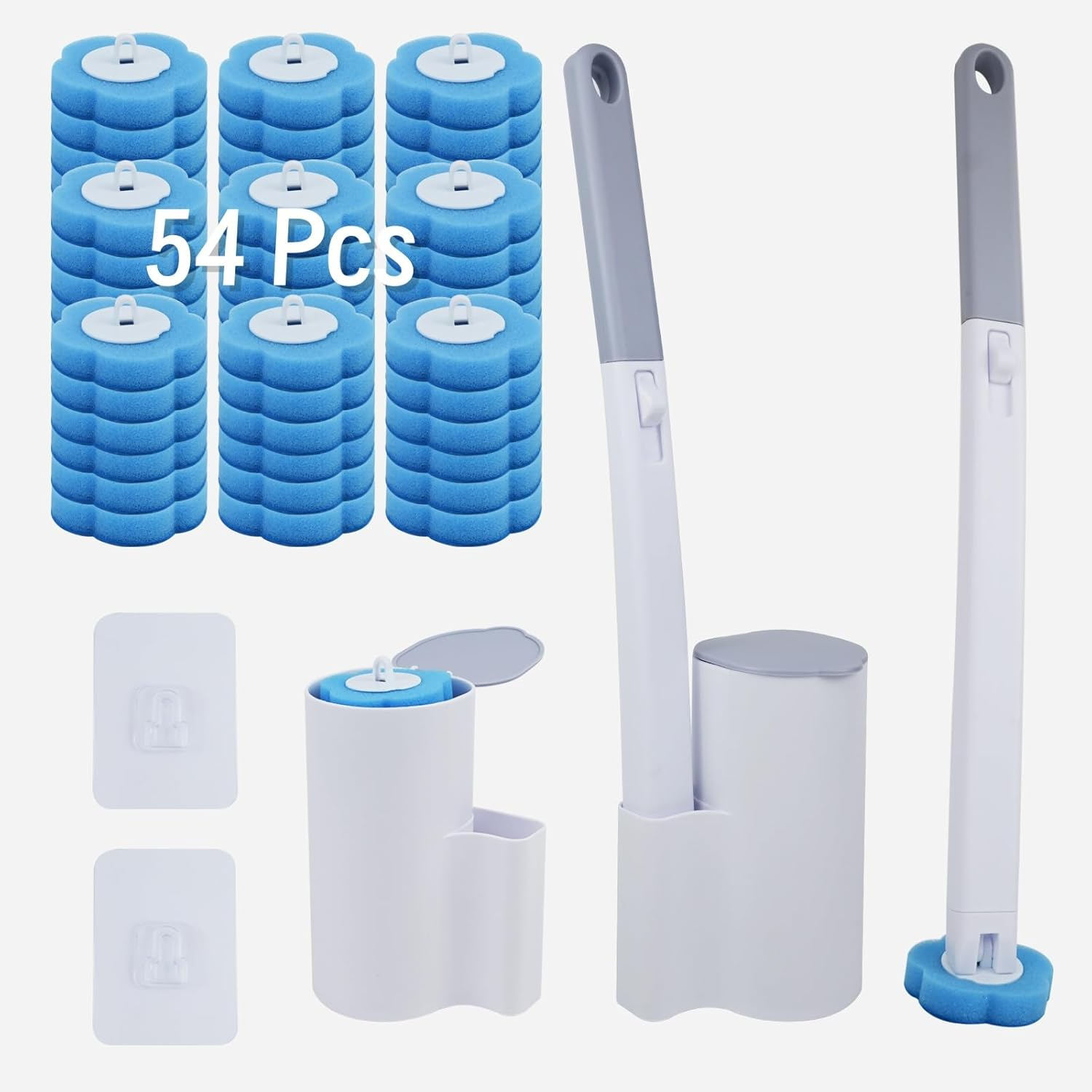高效便捷马桶清洁选择！一次性马桶刷清洁套装（60件套）