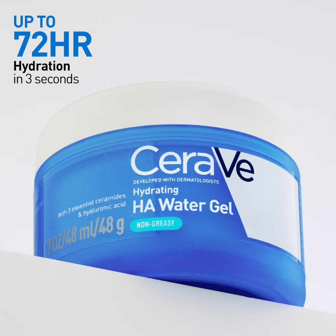 🧊给肌肤一层轻盈蓄水膜！CeraVe 透明质酸保湿水凝霜48ml