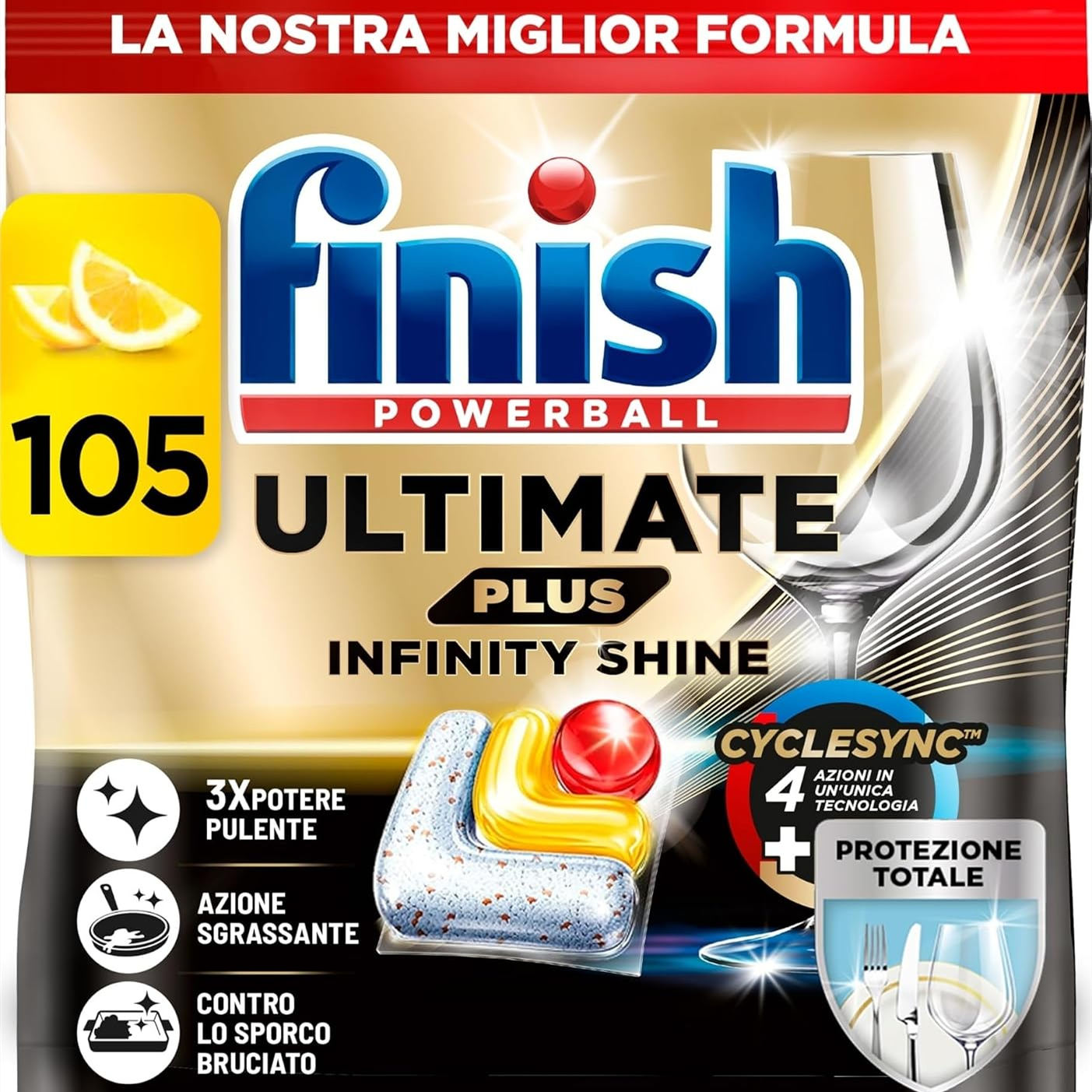 洗碗的同时护理餐具！🍋✨Finish Ultimate Plus Infinity Shine 洗碗机清洁片 105粒