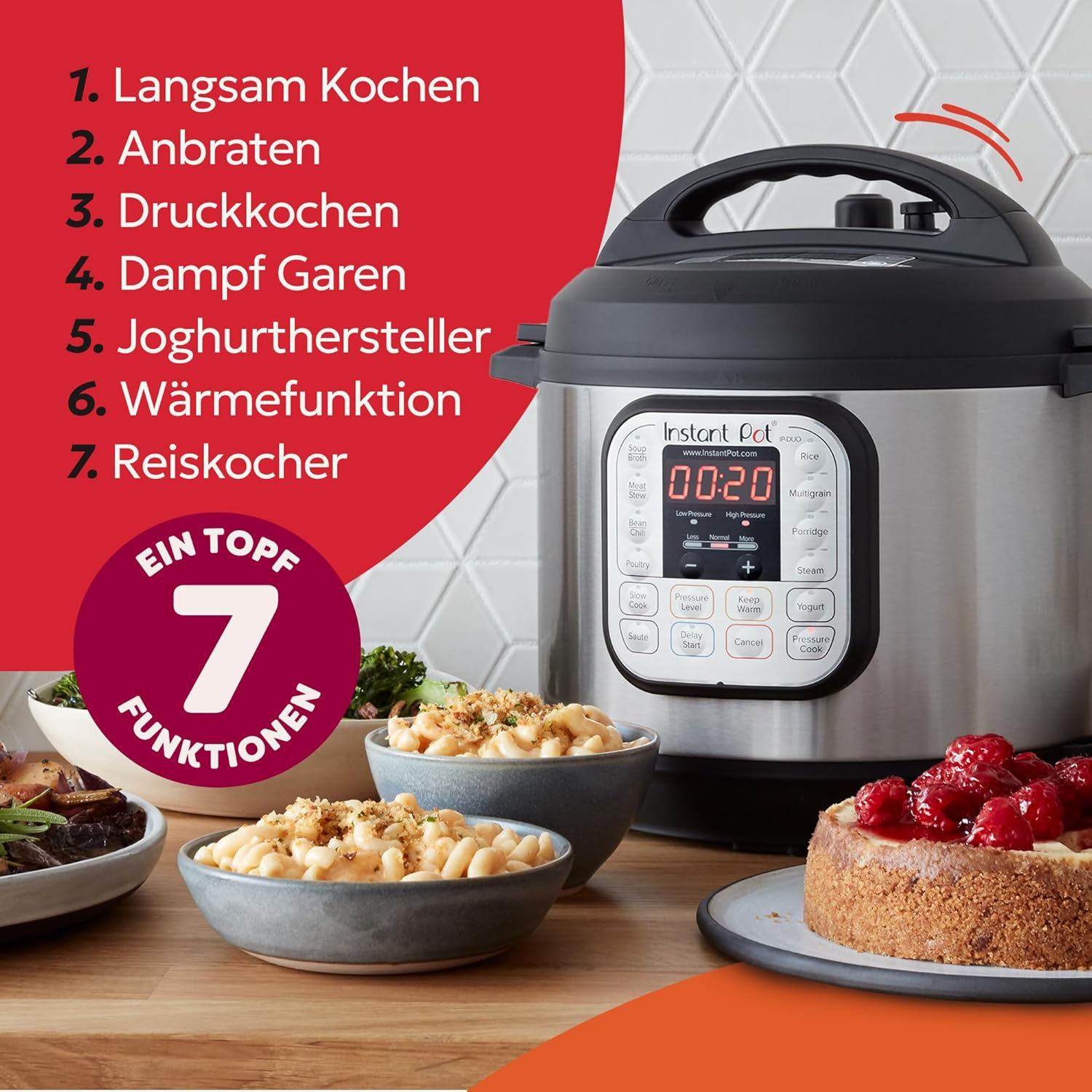 🍲速通型全能厨房帮手！Instant Pot Duo 7合1多功能电压力锅 5.7L