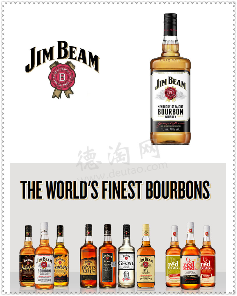 jim beam【  jim beam bourbon whisky 占边威士忌  1l装特价15